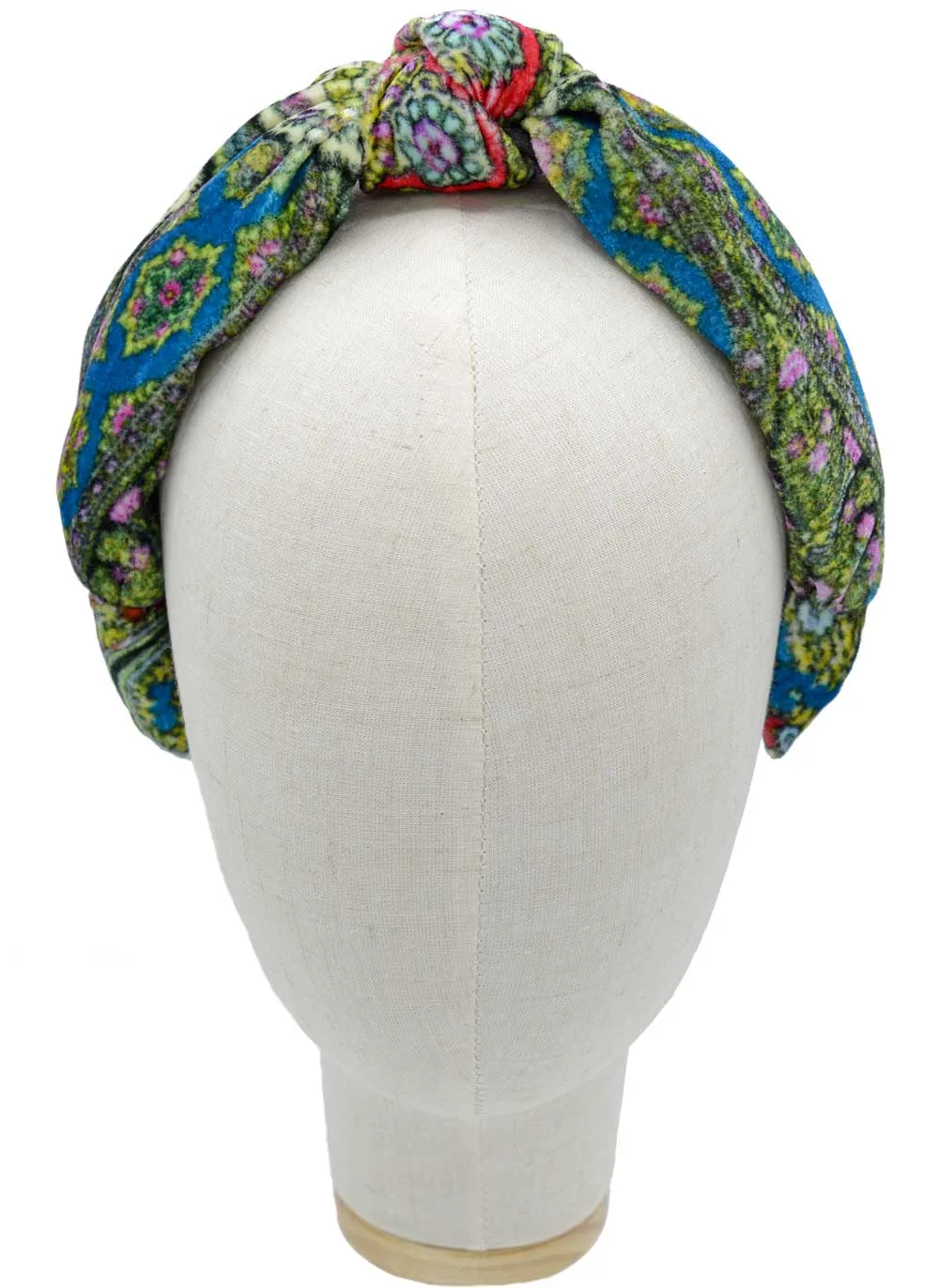Boho Paisley - silk velvet knot headband