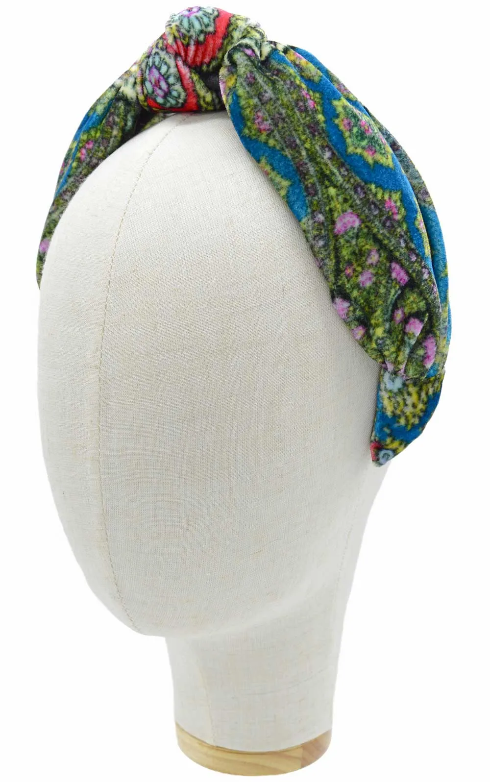 Boho Paisley - silk velvet knot headband