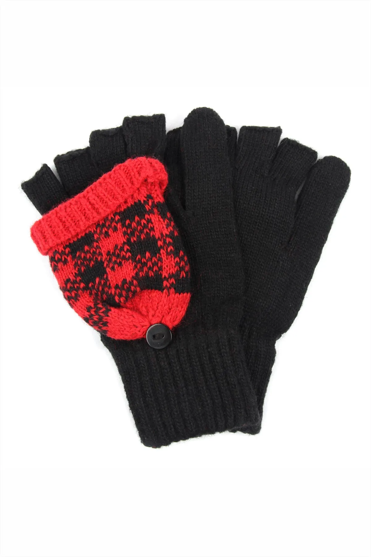 BUFFALO PLAID CONVERTIBLE GLOVES