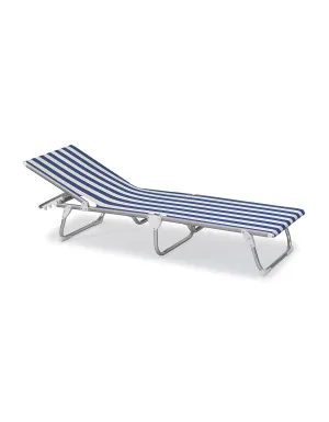 Folding Aluminum Sun Lounger Striped Blue and White Textilene 'Pacific'-PA1200BS