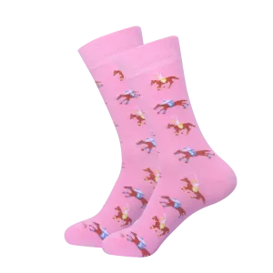 Horse Racing Socks - Kentucky Derby Horse Racing Equestrian Jockeys and Horses Socks Churchill Downs Saratoga Springs