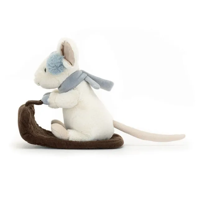 JellyCat Merry Mouse sleighing
