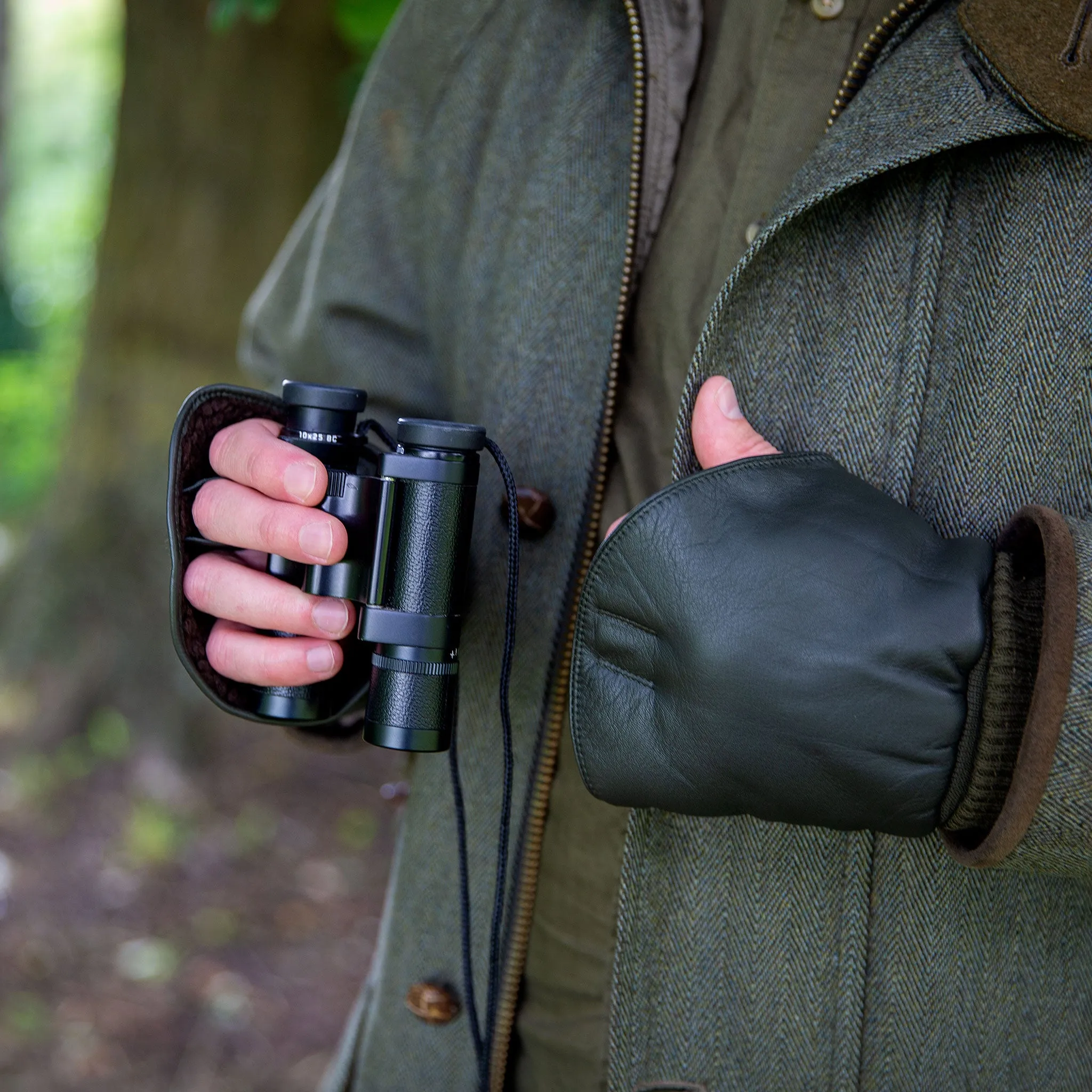 Men's Lined Leather Shooting Mitts