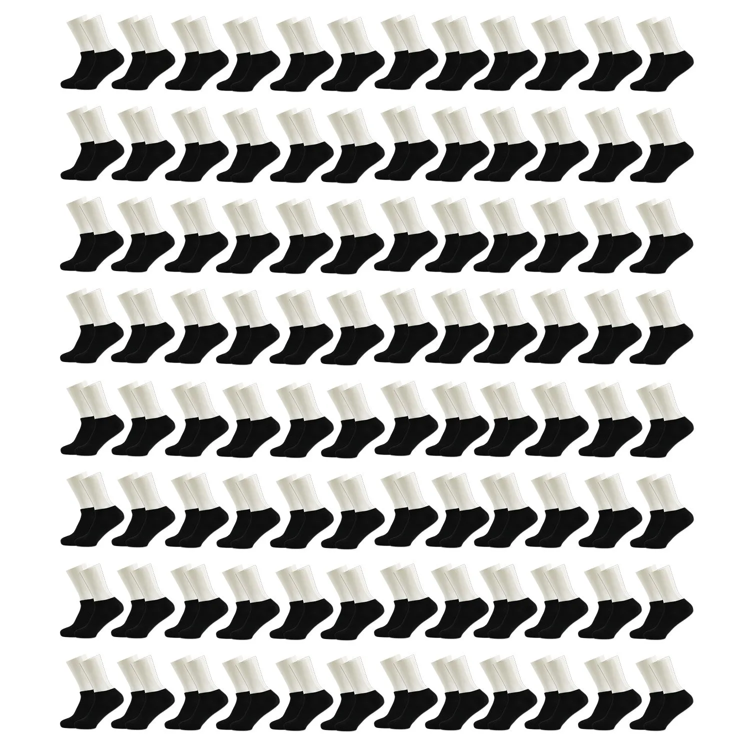 Men's No Show Wholesale Socks, Size 9-11 in Black - Bulk Case of 96 Pairs