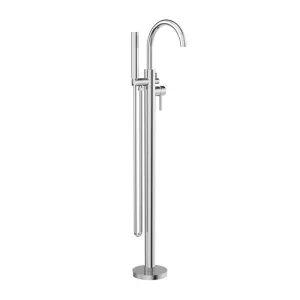 Nero Mecca Round Freestanding Mixer With Hand Shower Chrome