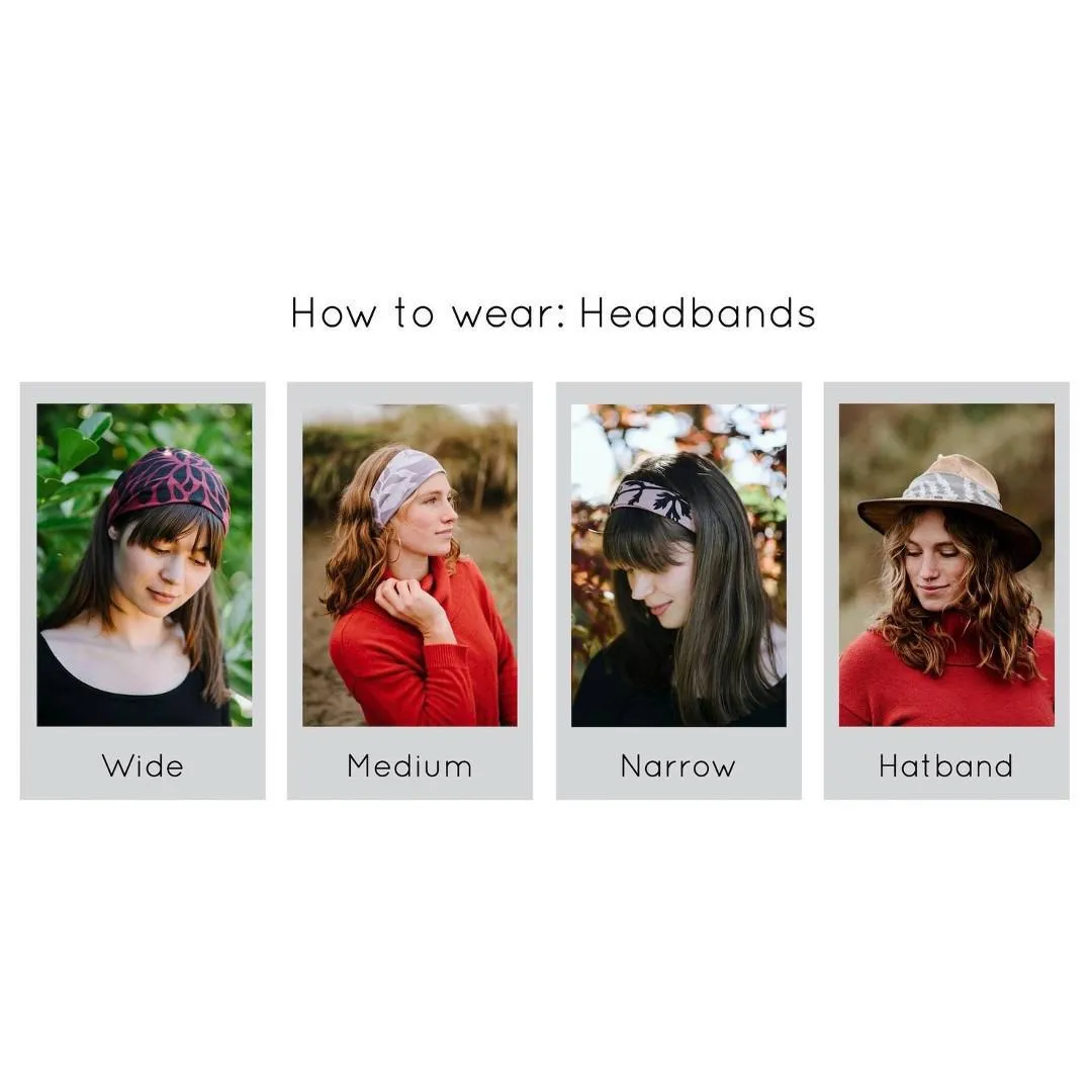 (New) Headbands - Parsley on Berry Red by Windsparrow Studio