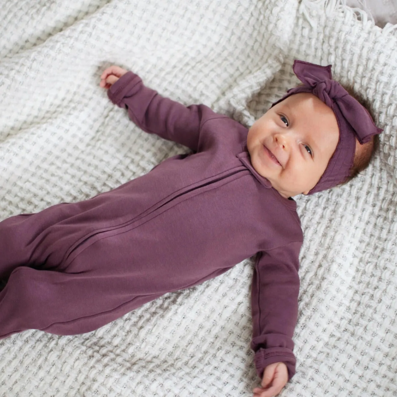 Organic Smocked Tie Headband