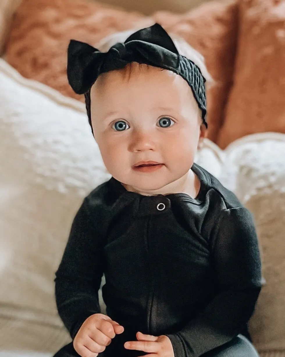 Organic Smocked Tie Headband