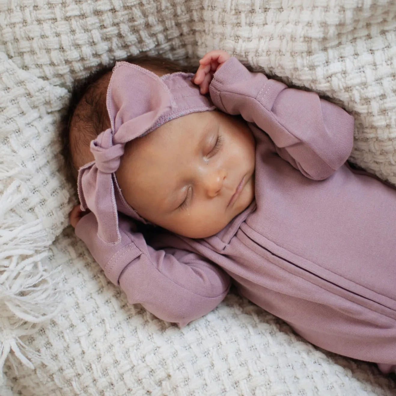 Organic Smocked Tie Headband