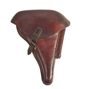 Original German WWI P08 Luger Brown Leather Holster by C. Holste & Co. of München - dated 1915