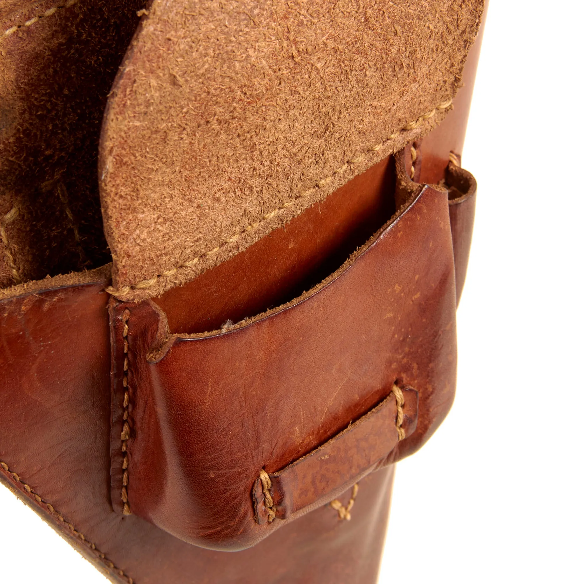 Original Japanese WWII Type 14 Nambu Pistol Leather Holster - dated 1942