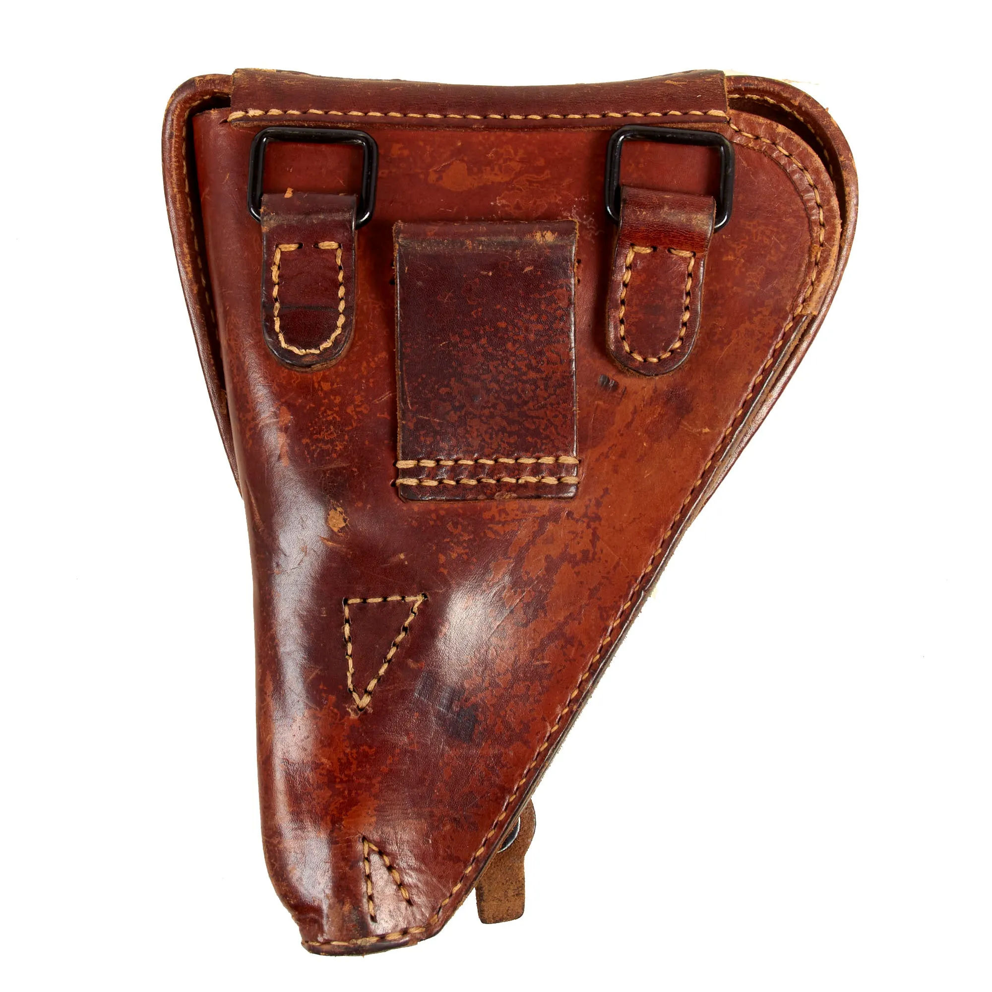 Original Japanese WWII Type 14 Nambu Pistol Leather Holster - dated 1942
