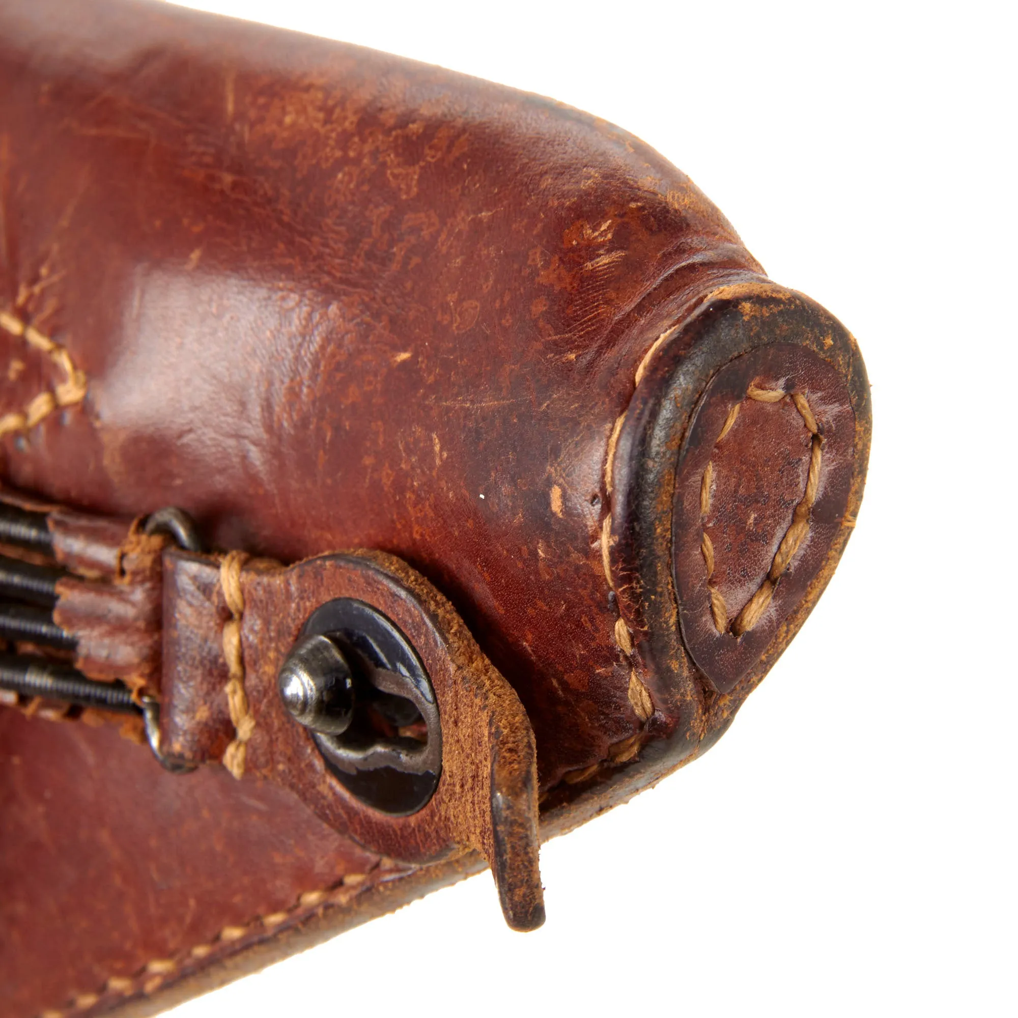 Original Japanese WWII Type 14 Nambu Pistol Leather Holster - dated 1942