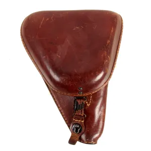 Original Japanese WWII Type 14 Nambu Pistol Leather Holster - dated 1942