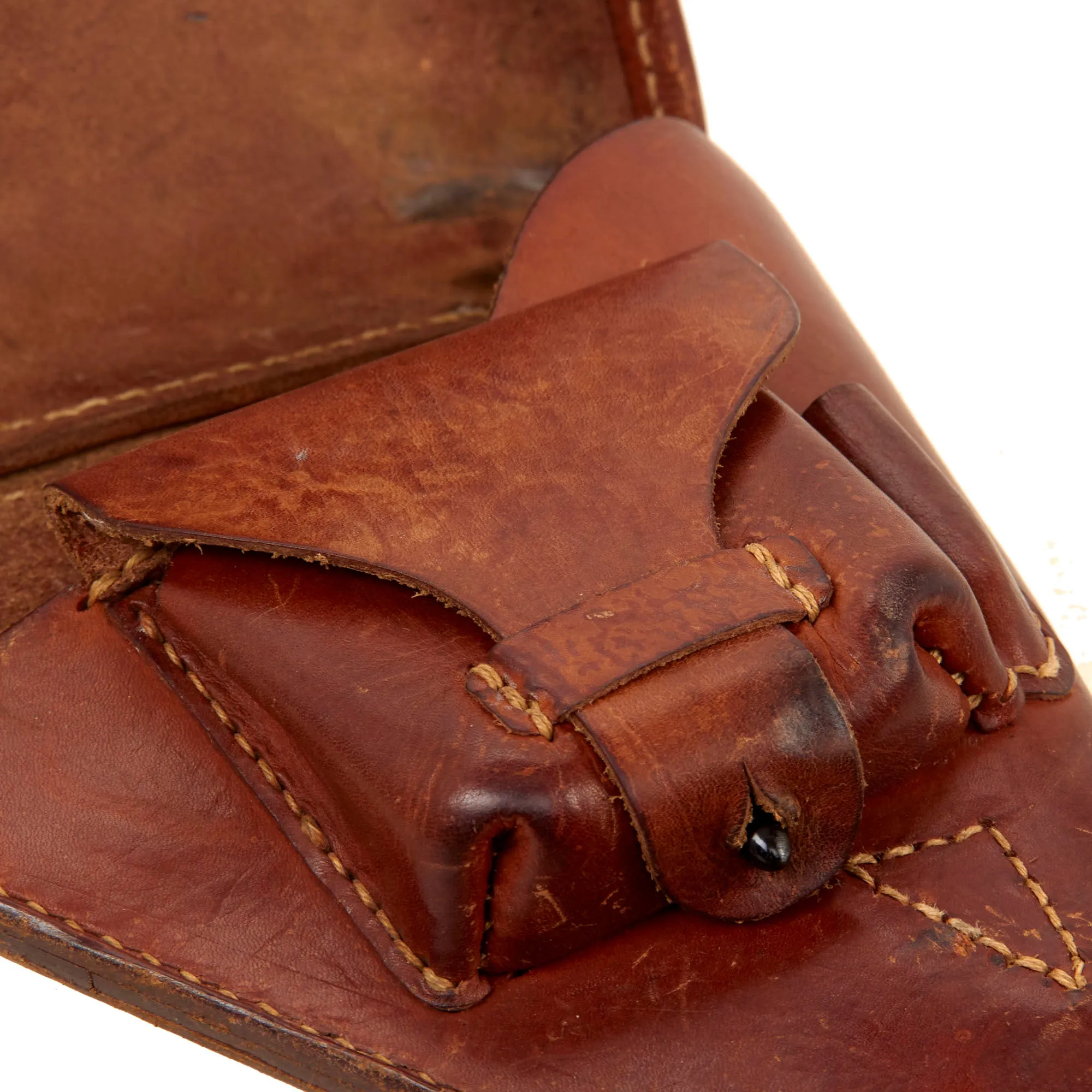 Original Japanese WWII Type 14 Nambu Pistol Leather Holster - dated 1942