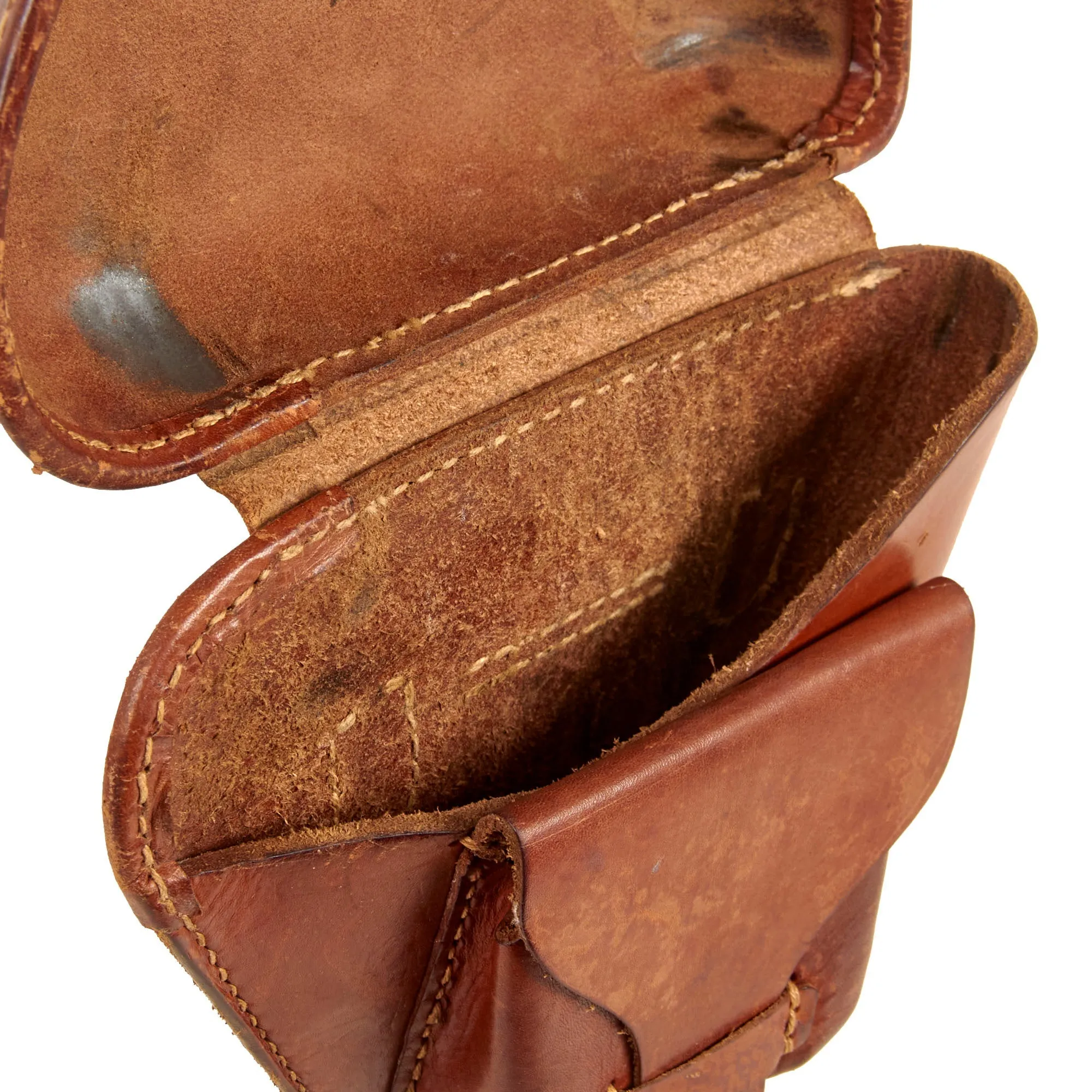 Original Japanese WWII Type 14 Nambu Pistol Leather Holster - dated 1942