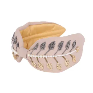Pearl Multi Beaded Leaf Cluster Headband