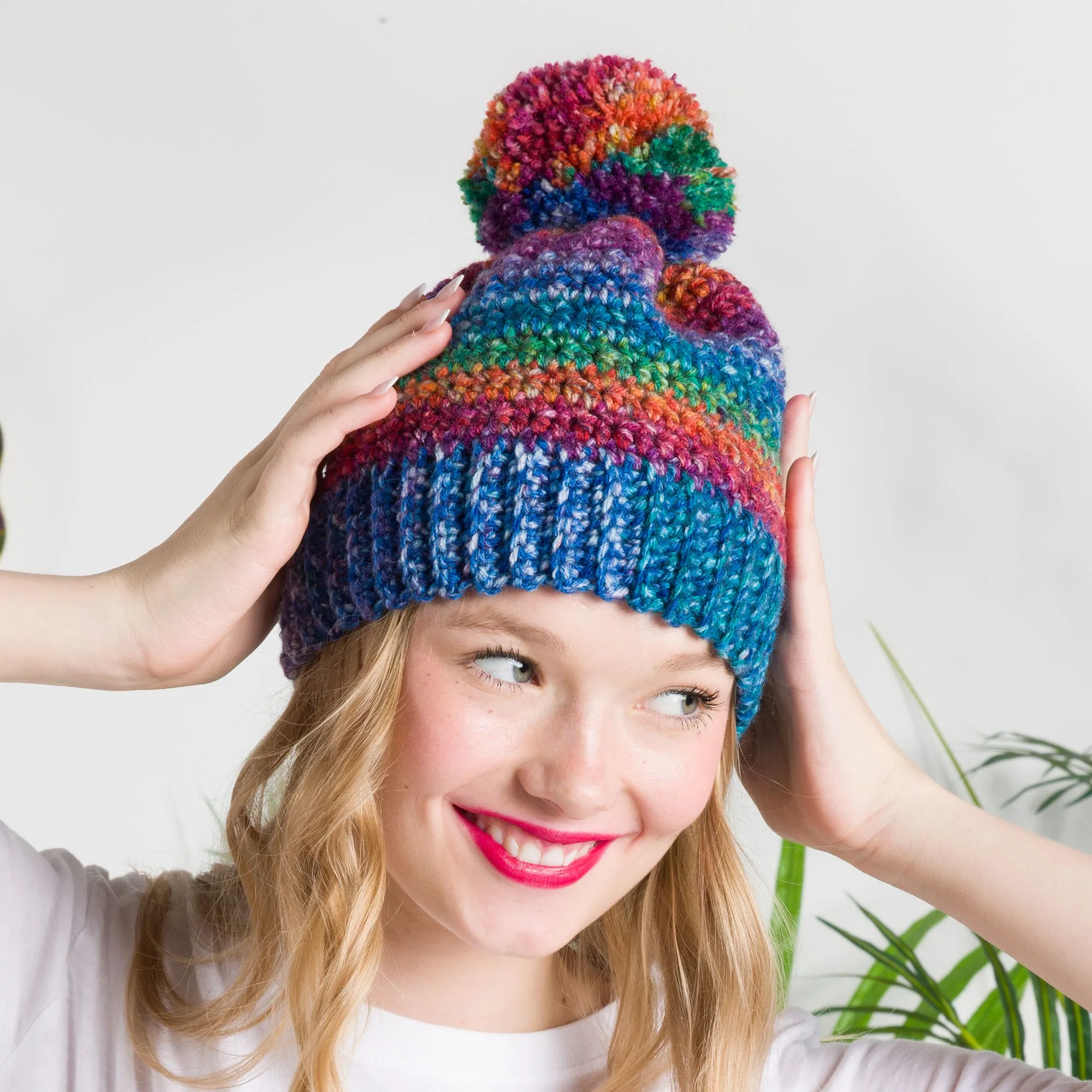 Red Heart Crochet Color Bits Hat