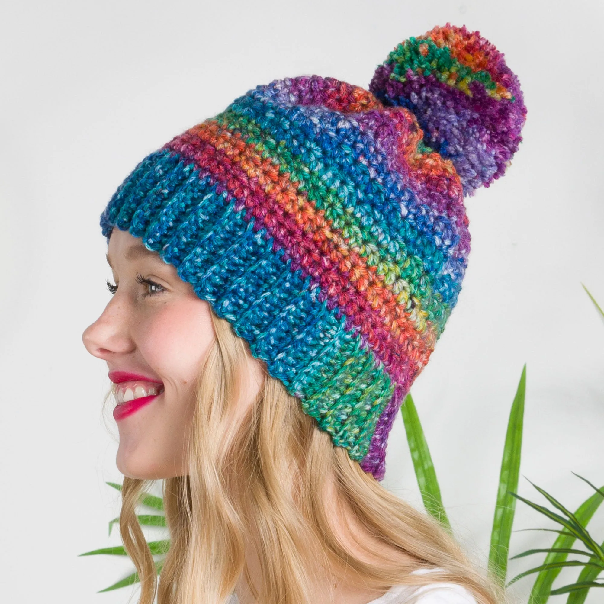 Red Heart Crochet Color Bits Hat